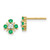 14K Yellow Gold Emerald and Diamond Post Earrings