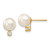 14K Yellow Gold 7-8mm White Round Saltwater Akoya Cultured Pearl Diamond Post Earrings