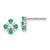 14K White Gold Emerald and Diamond Post Earrings