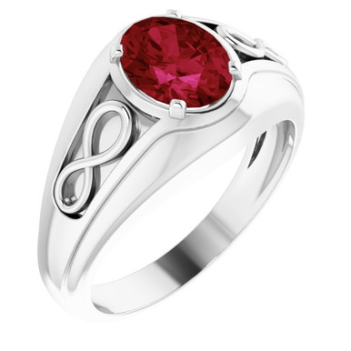 Platinum Lab-Grown Ruby Infinity Ring - PlatinumOnly