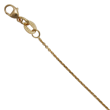 14k Yellow Gold Diamond Cut Cable Link Chain (1.30 mm)
