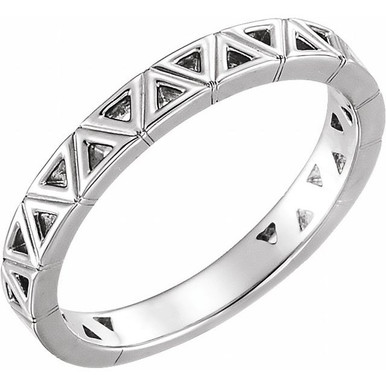 14K White Gold Stackable Geometric Ring - Gracious Rose Jewelry
