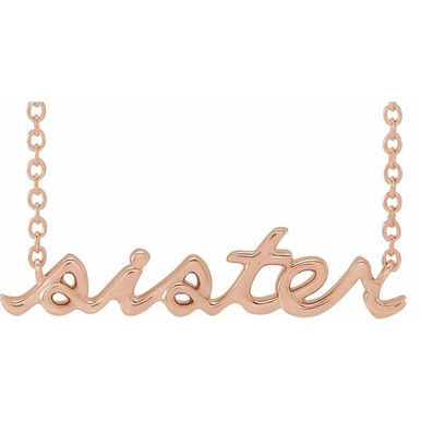 14K Rose Gold Sister Necklace - Gracious Rose Jewelry