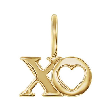 14K Yellow Gold "XO" Pendant/Charm - Gracious Rose Jewelry
