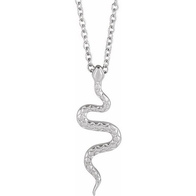 14K White Gold Snake Necklace - Gracious Rose Jewelry