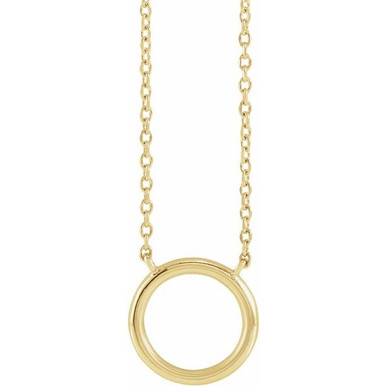 14K Yellow Gold Circle Necklace - Gracious Rose Jewelry