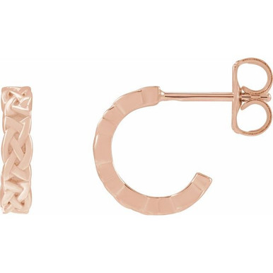 14K Rose Gold Celtic-Inspired Hoop Earrings - Gracious Rose Jewelry