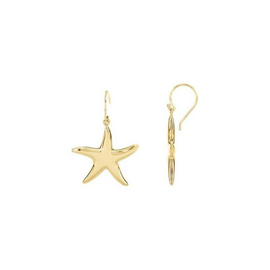 14K Yellow Gold Starfish Dangle Earrings - Gracious Rose Jewelry