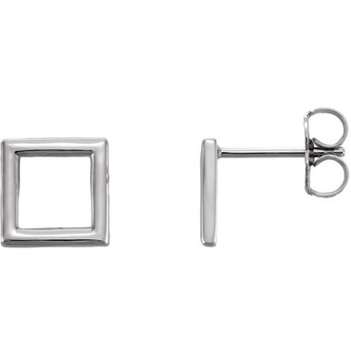 14K White Gold Square Drop Earrings - Gracious Rose Jewelry