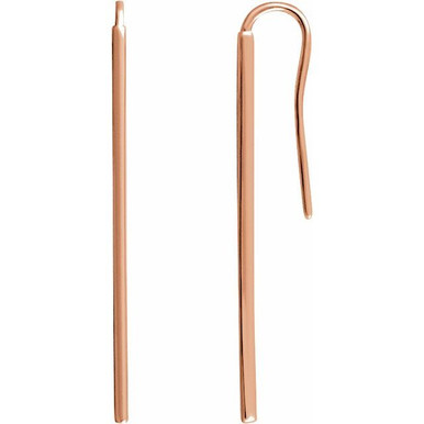 Vertical Drop Bar Dangle Earring - Gold 18k Gold PVD main image 1