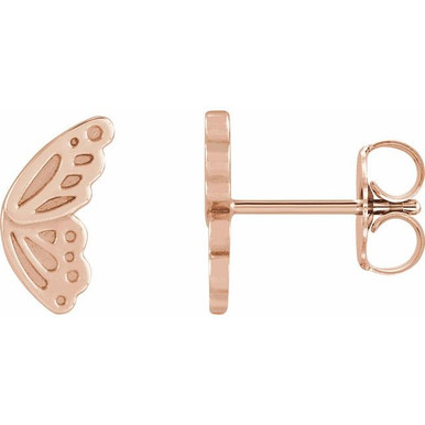 14K Rose Gold Butterfly Wing Earrings - Gracious Rose Jewelry