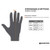 sizing chart for a black shell all weather performance, washable, packable, lightweight, mittens with charcoal liner