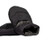 front view of the torrid mitt fliptop version, shown open where the fingers can be free, it has a black outer fabric layer with a charcoal liner