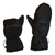 front and back view of the optional flip tops for extra movement from a black shell all weather performance, washable, packable, lightweight, mittens with charcoal liner
