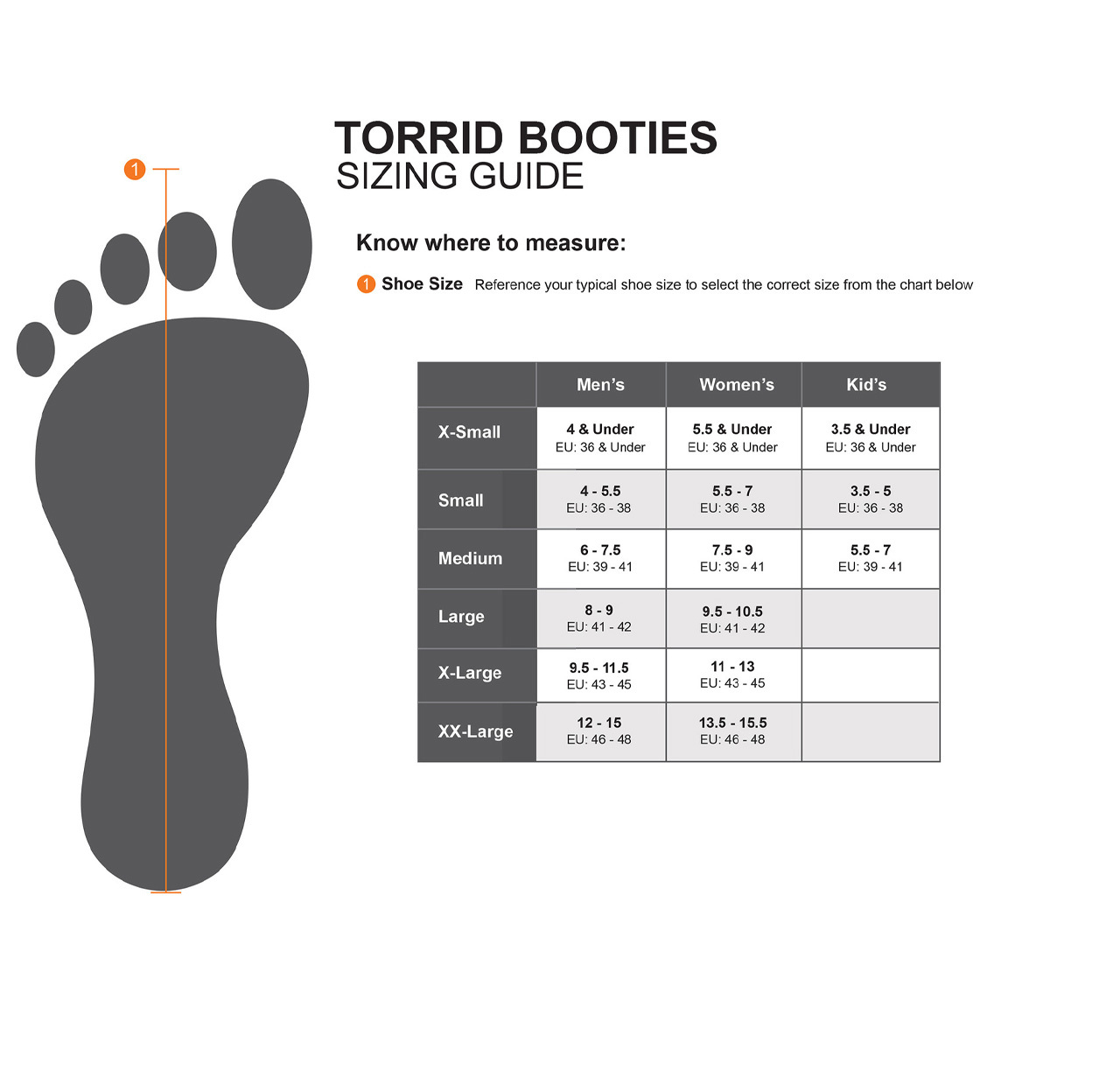 Torrid Booties Sizing Guide