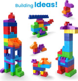 MEGA BLOKS 80-piece Big Building Bag Blocks for Toddlers 1-3, Blue