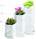 Botany Planter: Set of 3 Planters, 3 Tall Standing White Hexagon Terrace Plant Holders, Designed for Indoor and Outdoor Use, Marble