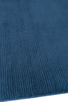 Bay Blue Cut and Loop Stripe rug by Farrow & Ball side pile image