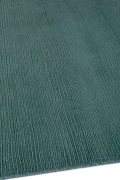 Leighton Teal Cut and Loop Stripe rug by Farrow & Ball side pile image