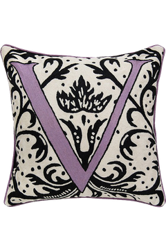 Alphabet V cushion by  Sue Timney - Flatshot