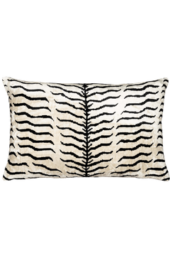 Velvet Ikat Tiger Black Cushion - flatshot image