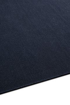 Flatweave Handcarded Wool Midnight - sidepile