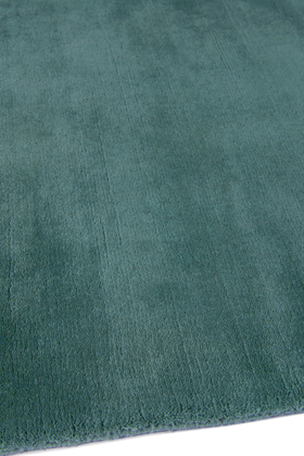 Leighton Teal Plain Wool rug by Farrow & Ball side pile image