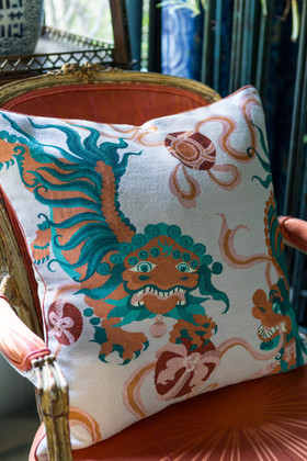 Lion Dance by Guo Pei cushion insitu