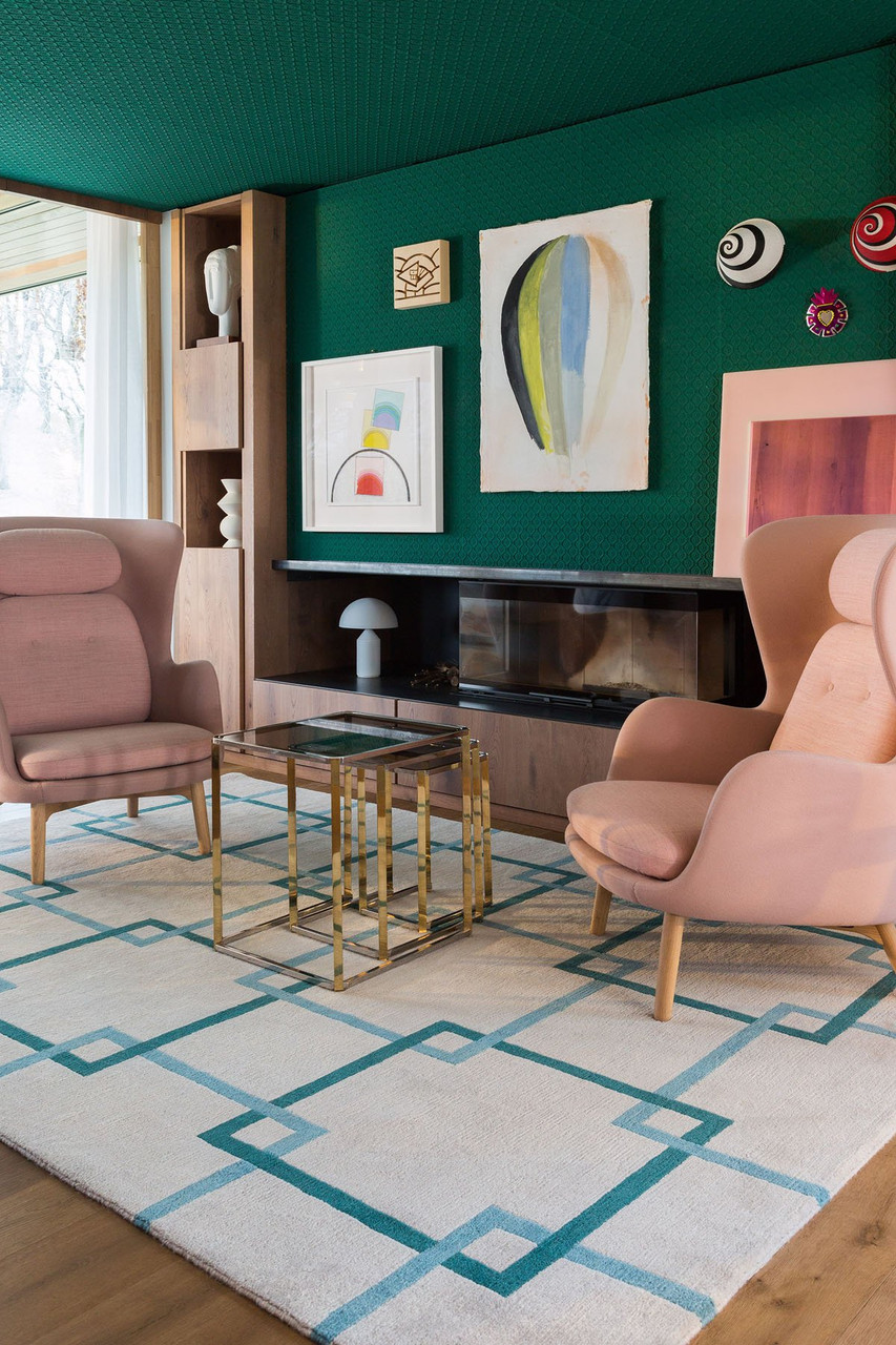 Square Chains Teal by  - Roomset