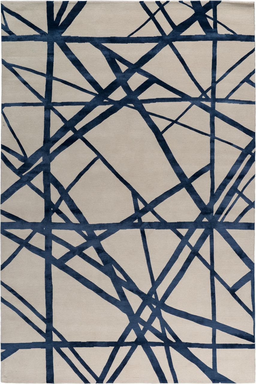 Channels Indigo by Kelly Wearstler- Flatshot White