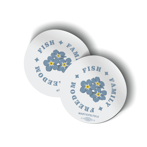 Forget-Me-Nots (3" x 3" Vinyl Sticker -- Pack of Two!)