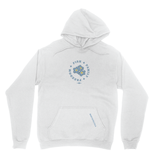Forget-Me-Nots (White Pullover Hoodie)