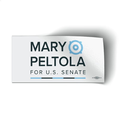 Mary Peltola Logo - Pure White (7.5" x 3.75" Vinyl Sticker)