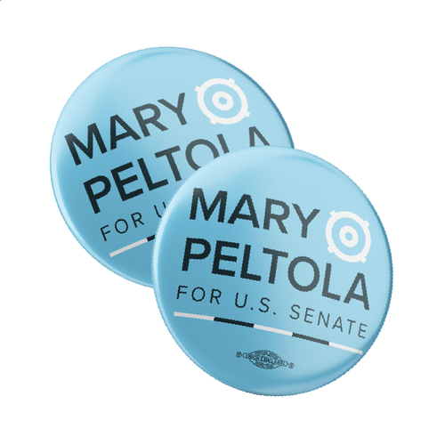 Mary Peltola Logo - Vintage Blue (2.25" Pin-Back Button -- Pack Of Two!)