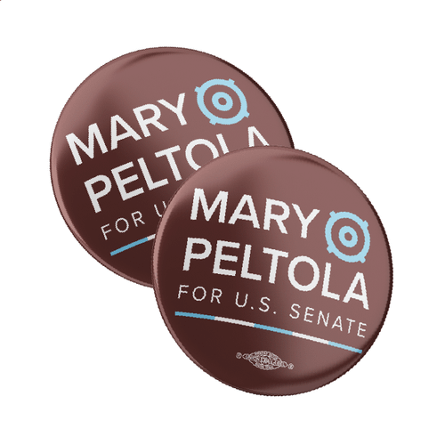 Mary Peltola Logo - Deep Burgundy (2.25" Pin-Back Button -- Pack Of Two!)