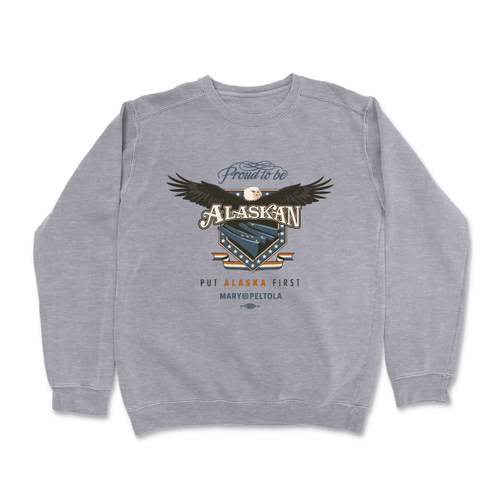 Proud To Be Alaskan (Dark Ash Crewneck Sweater)