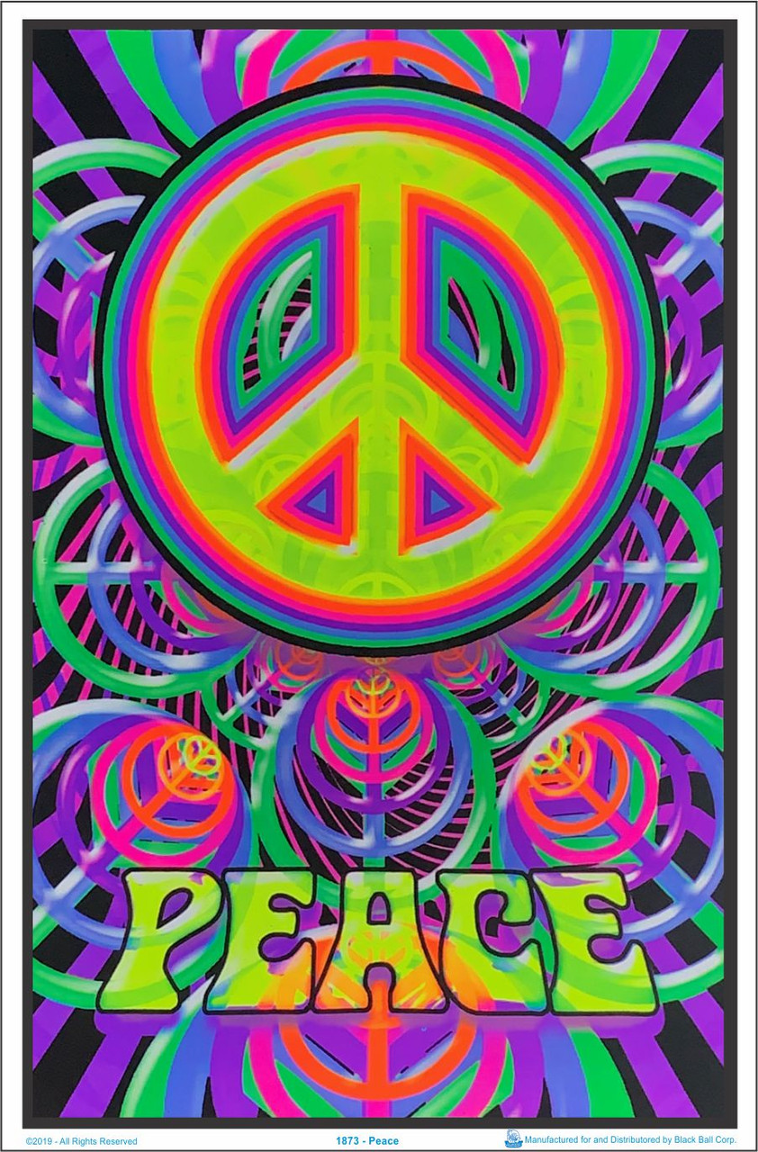 『Pictures for Peace』 Peace Sign Blacklight Poster 23 x 35