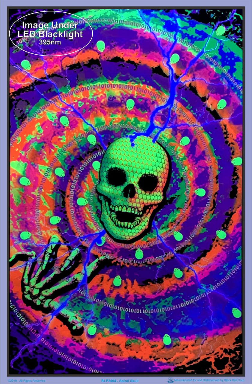 Spiral Skull Blacklight Poster 23 x 35