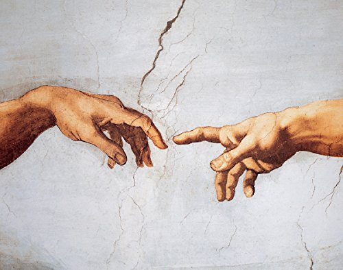 The Creation of Adam (Detail) by Michelangelo - Art Print / Poster