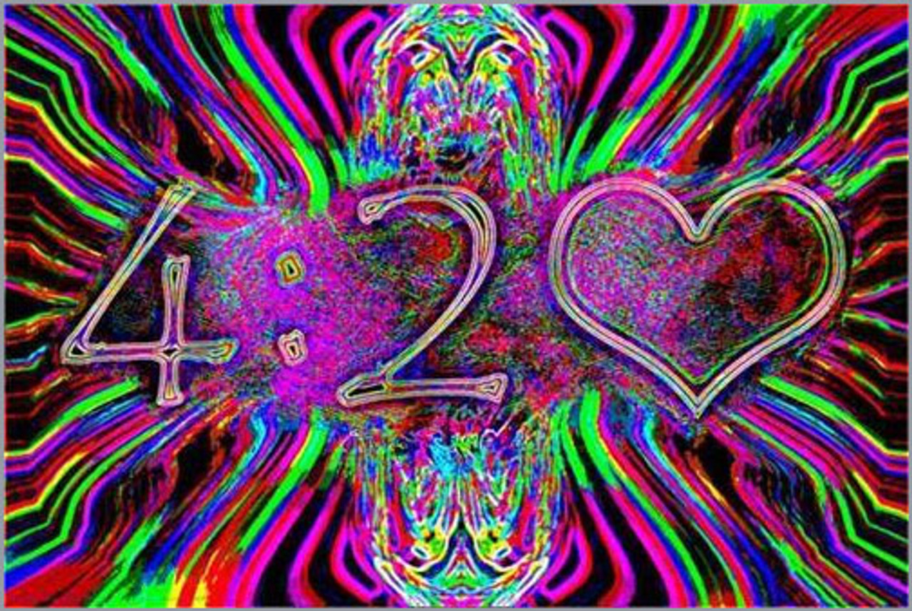 420 Neon Non-Flocked Blacklight Poster 24