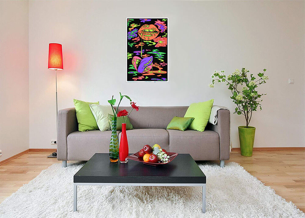 Drippy Lips by Audrey Herbertson Blacklight Poster - Flocked - 23