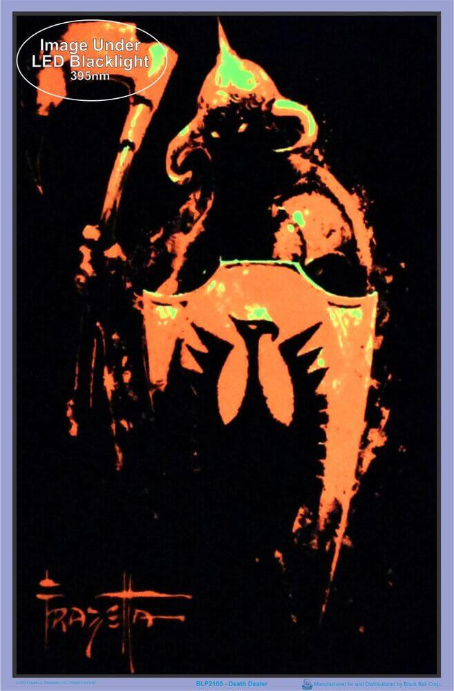 Death Dealer by Frank Frazetta Blacklight Poster - Flocked - 23