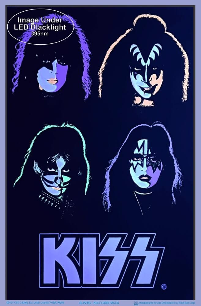 KISS Four Faces Blacklight Poster 23