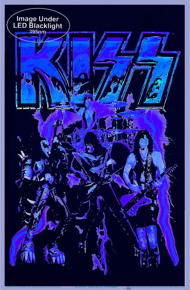 KISS Blue Lightening Blacklight Poster 23
