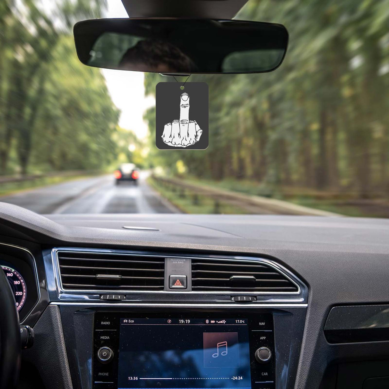 The Middle Finger Road Rage Auto Air Freshener - Cool Aqua Fragrance ...