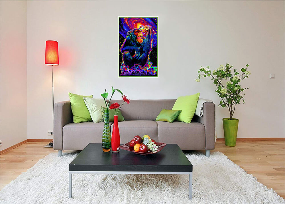 Monkey Mushroom - Non-flocked Blacklight Poster 24
