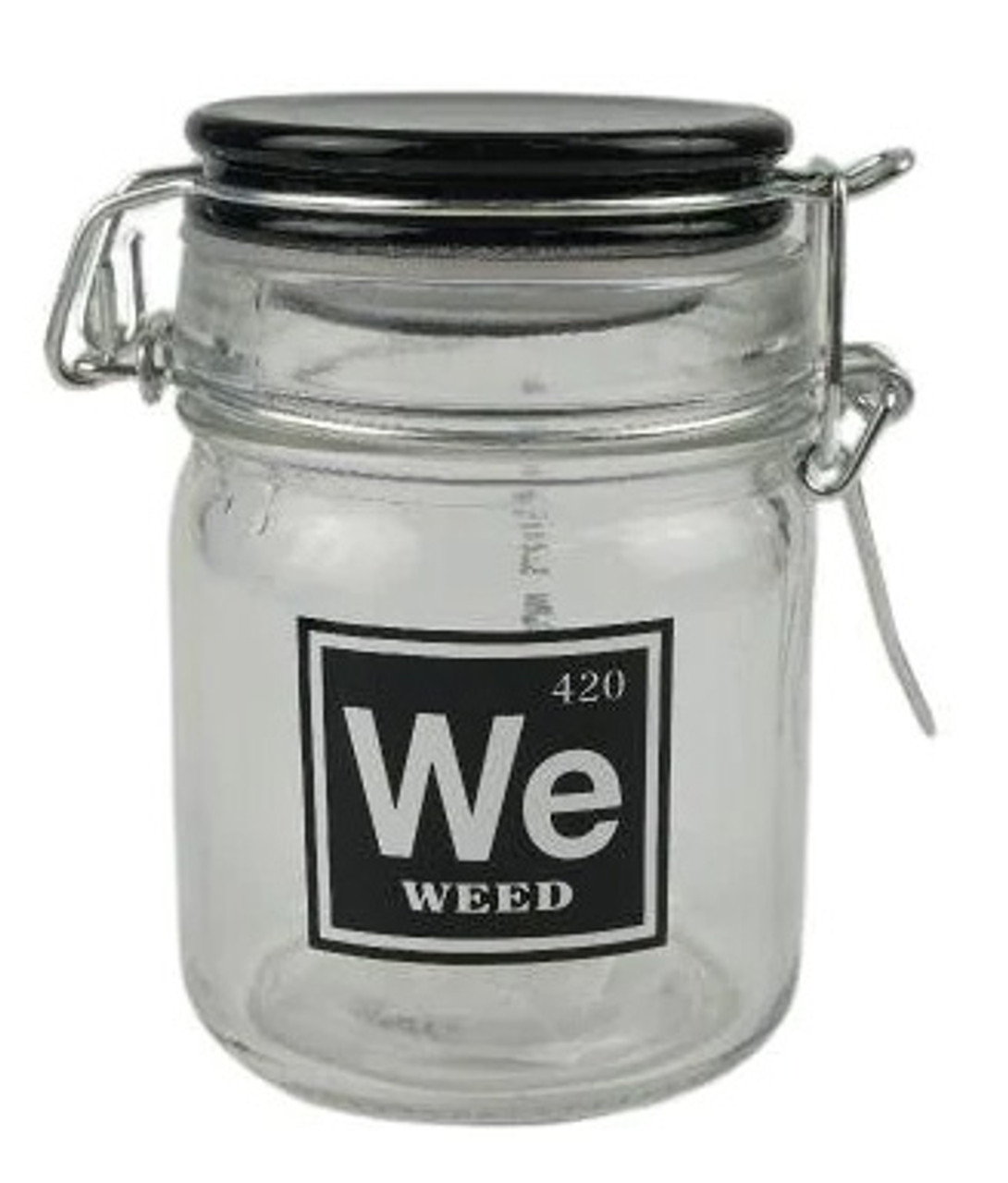 Small Glass Stash Jar with 5x Magnifying Lid