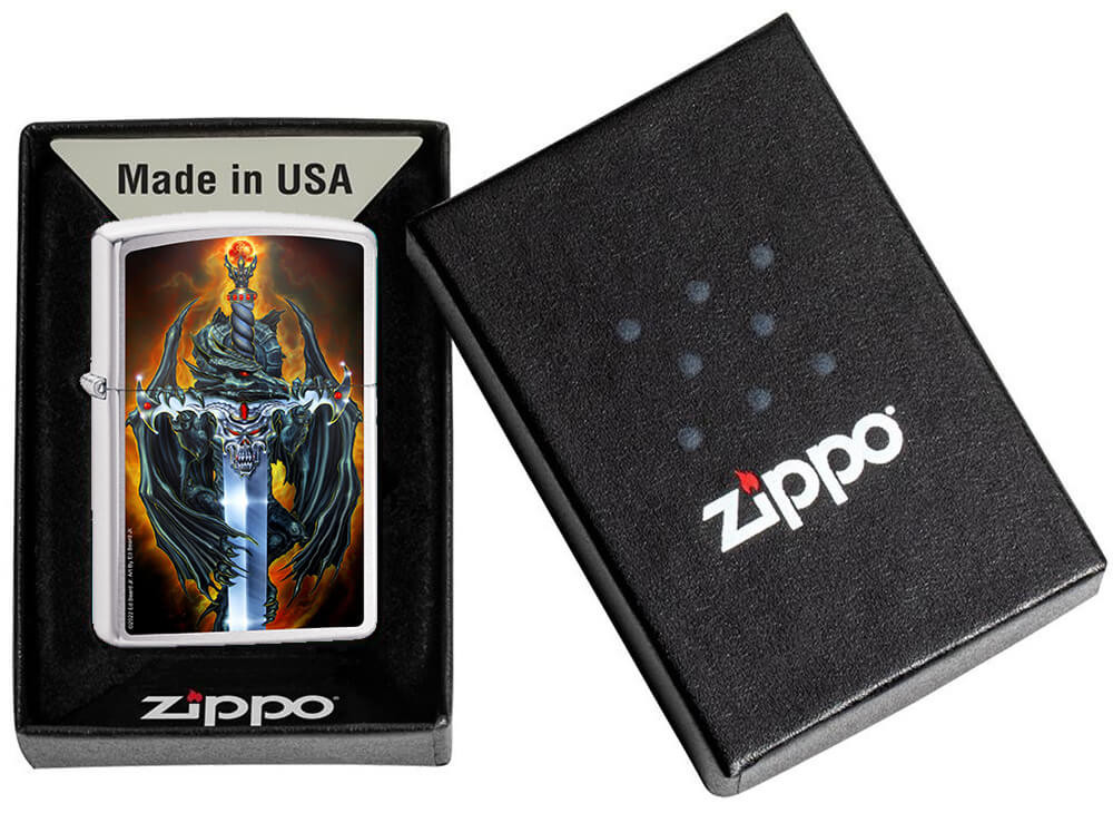Ed Beard Jr - Dragon Forged Brushed Chrome Zippo Lighter