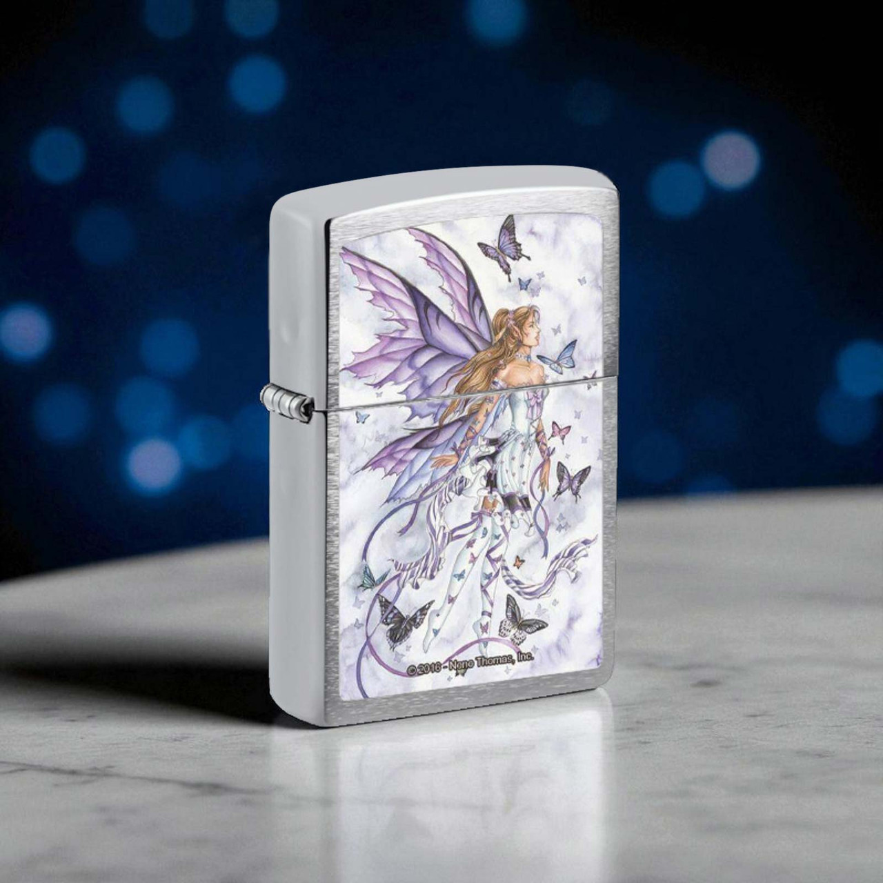 Lavender Serenade by: Nene Thomas - Brushed Chrome Zippo Lighter