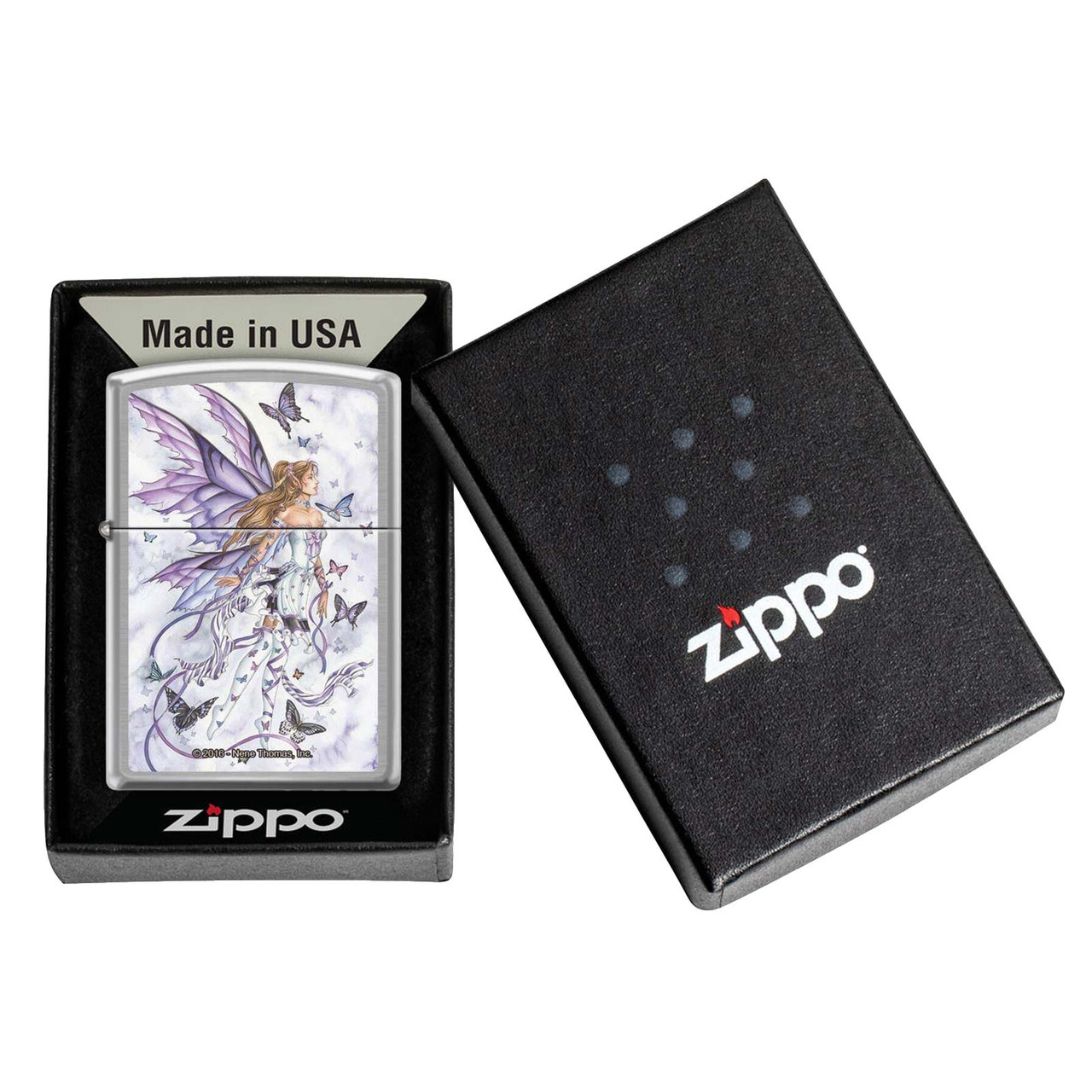 Lavender Serenade by: Nene Thomas - Brushed Chrome Zippo Lighter